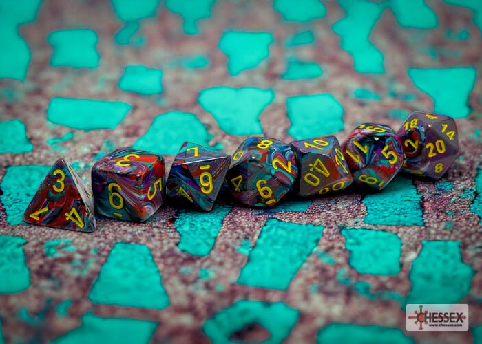 Chessex - Festive Polyhedral 7 Dice Set - Mosaic Yellow - Image 2