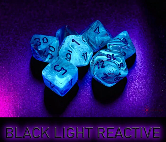 Chessex - Ghostly Polyhedral 7 Dice Set - Glow Pink & Silver - Image 4