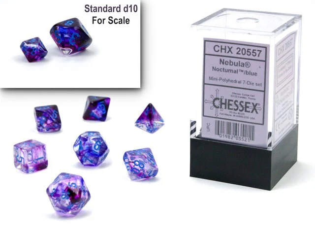 Chessex - Mini Nebula Polyhedral 7 Die Set - Luminary Nocturnal Blue - Image 2