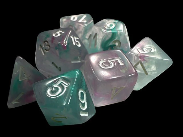 Chessex - Mini Nebula Polyhedral 7 Die Set - Wisteria White - Image 3