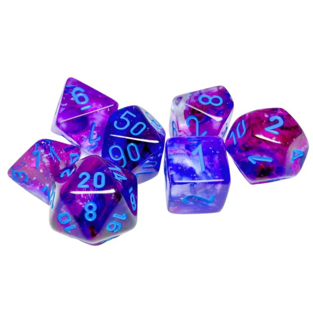 Chessex - Nebula Polyhedral 7 Dice Set - Luminary Nocturnal Blue