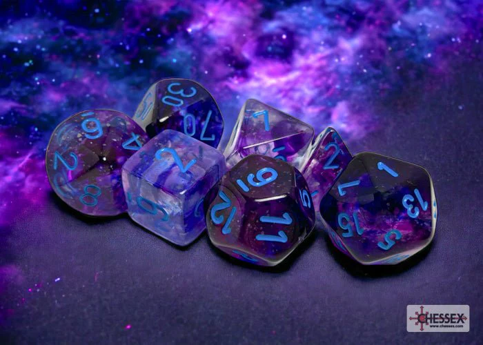 Chessex - Nebula Polyhedral 7 Dice Set - Luminary Nocturnal Blue - Image 2