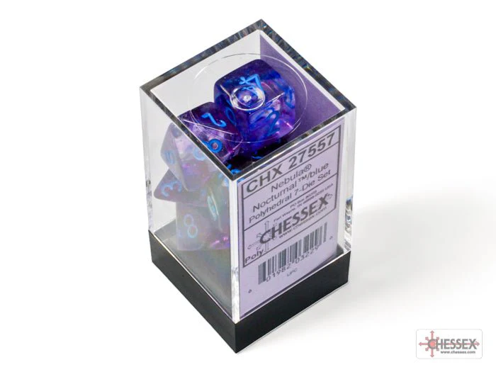 Chessex - Nebula Polyhedral 7 Dice Set - Luminary Nocturnal Blue - Image 3