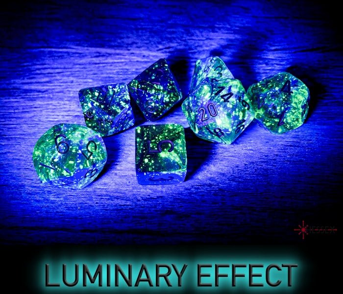 Chessex - Nebula Polyhedral 7 Dice Set - Luminary Oceanic Gold - Image 4