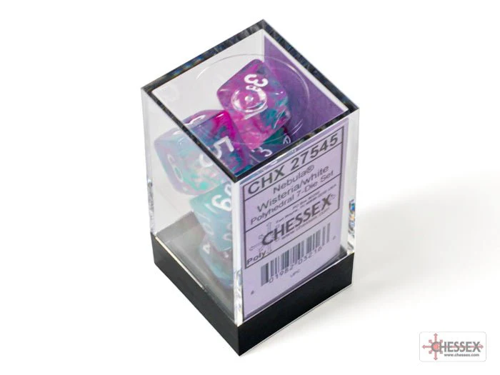 Chessex - Nebula Polyhedral 7 Dice Set - Luminary Wisteria & White - Image 3