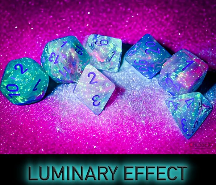 Chessex - Nebula Polyhedral 7 Dice Set - Luminary Wisteria & White - Image 4