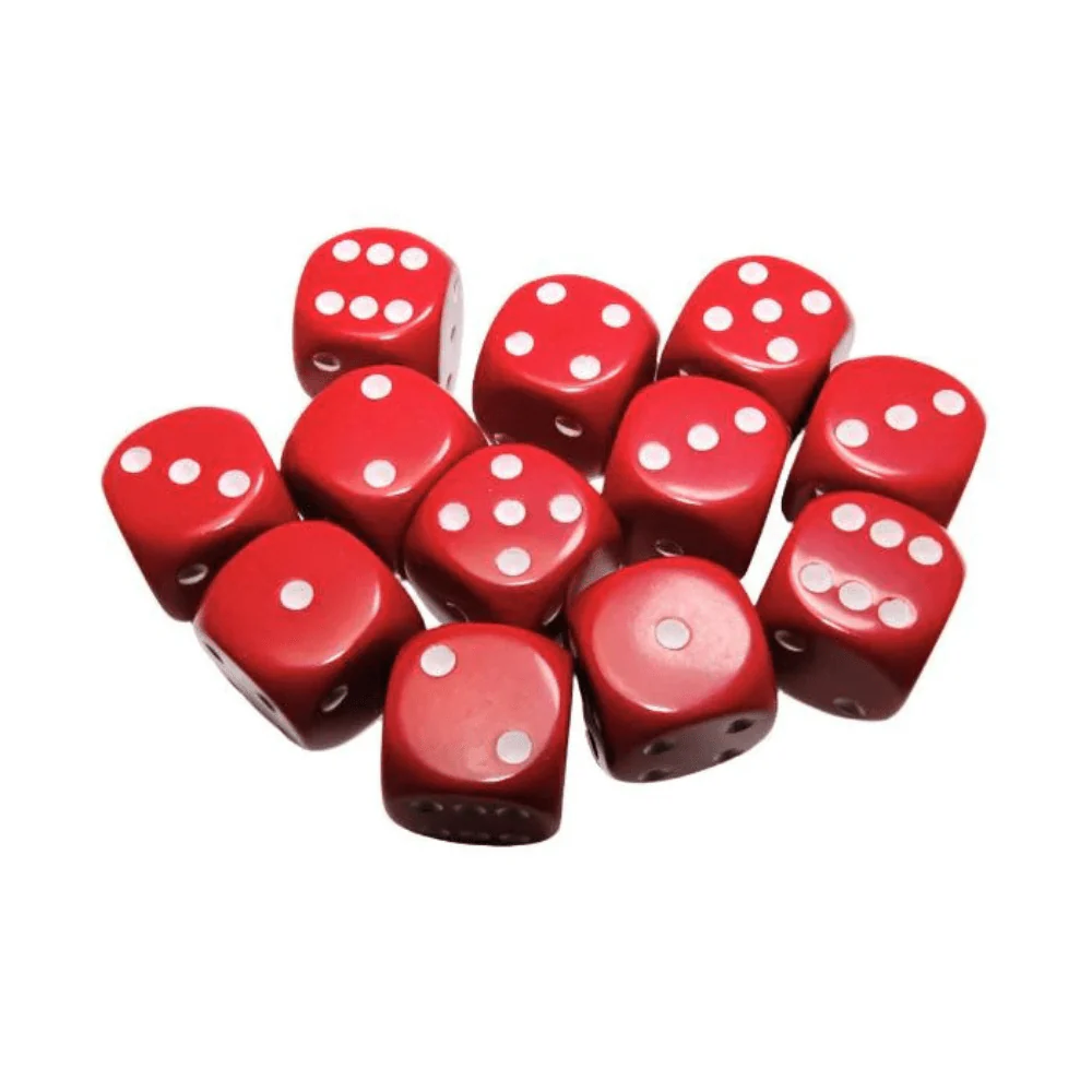 Chessex - Opaque 16mm D6 Dice Block - Red with White