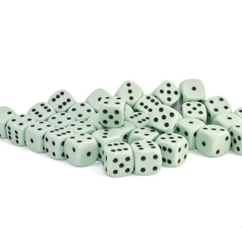 Chessex - Opaque Pastel 12mm D6 Dice Block - Green/Black - Image 2