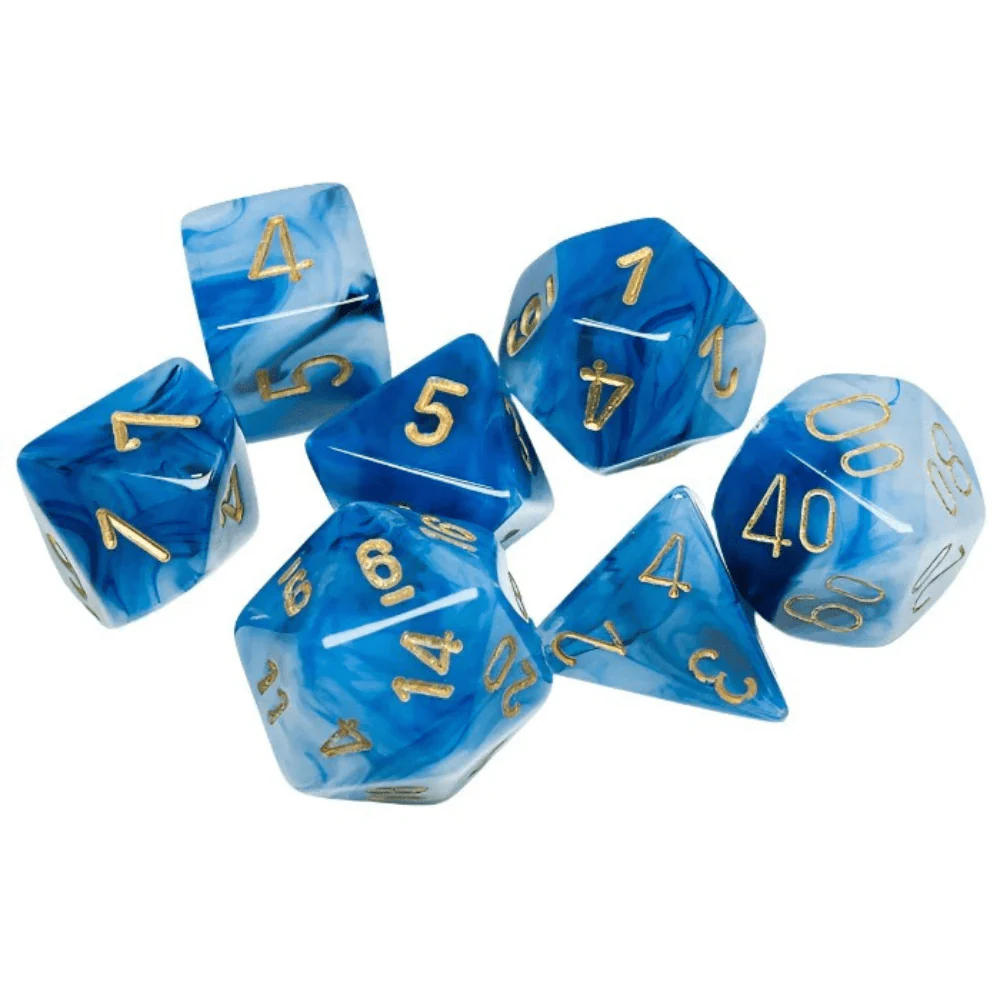 Chessex - Phantom Polyhedral 7 Dice Set - Teal with Gold