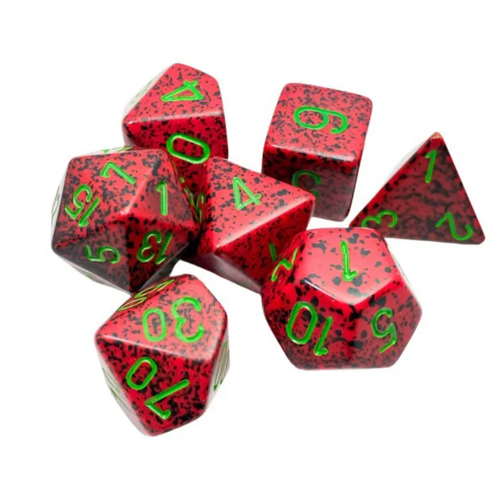 Chessex - Speckled Polyhedral 7 Dice Set - Strawberry