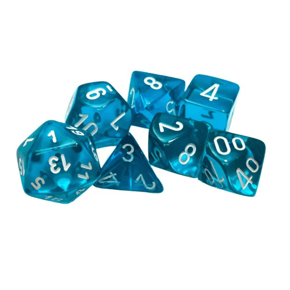 Chessex - Translucent Polyhedral 7 Dice Set - Teal & White