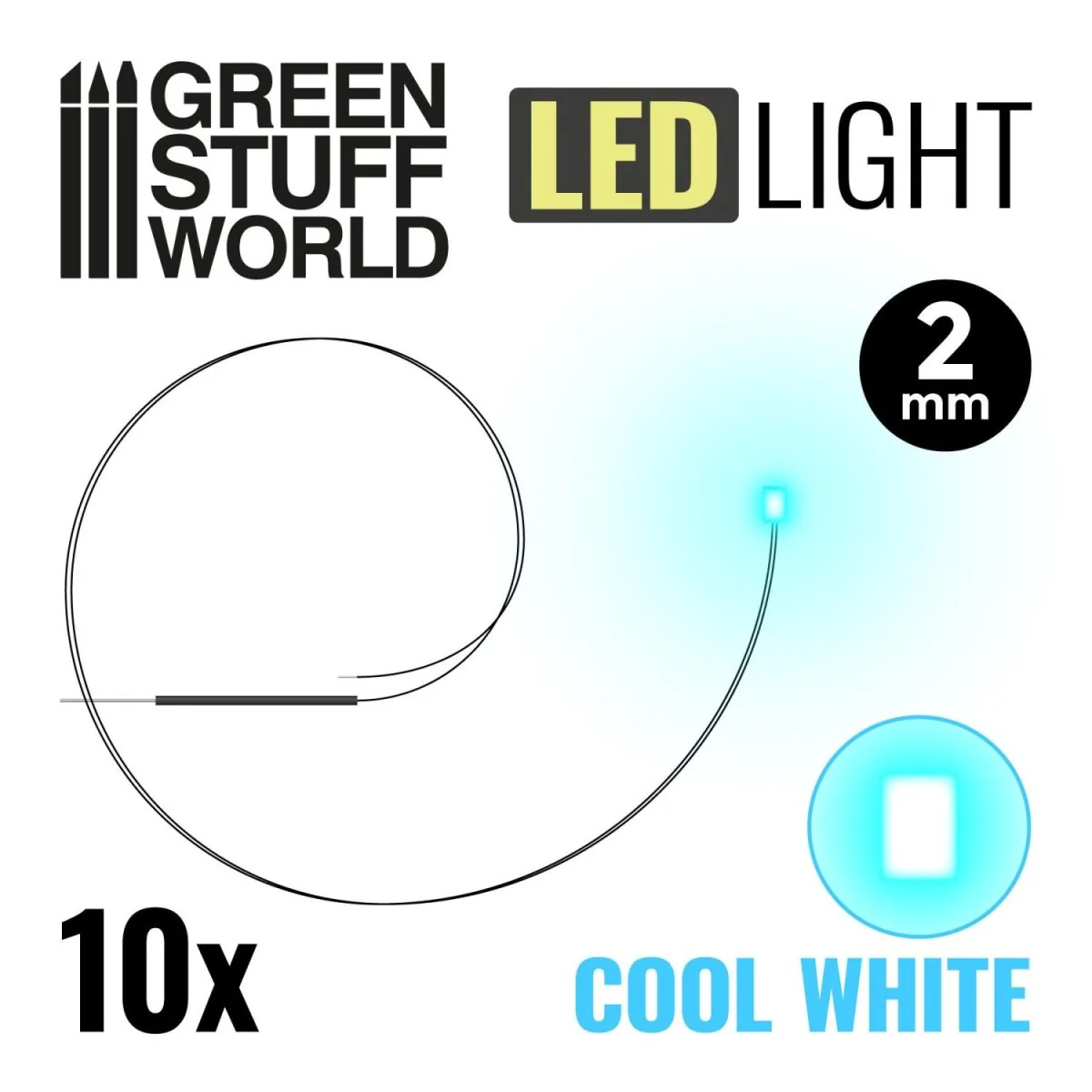 Green Stuff World - Cool White LED Lights - 2mm - Image 3