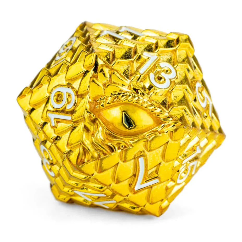 Fanroll - D&D Dragon Scale Metal Dice Set - Gold - Image 4