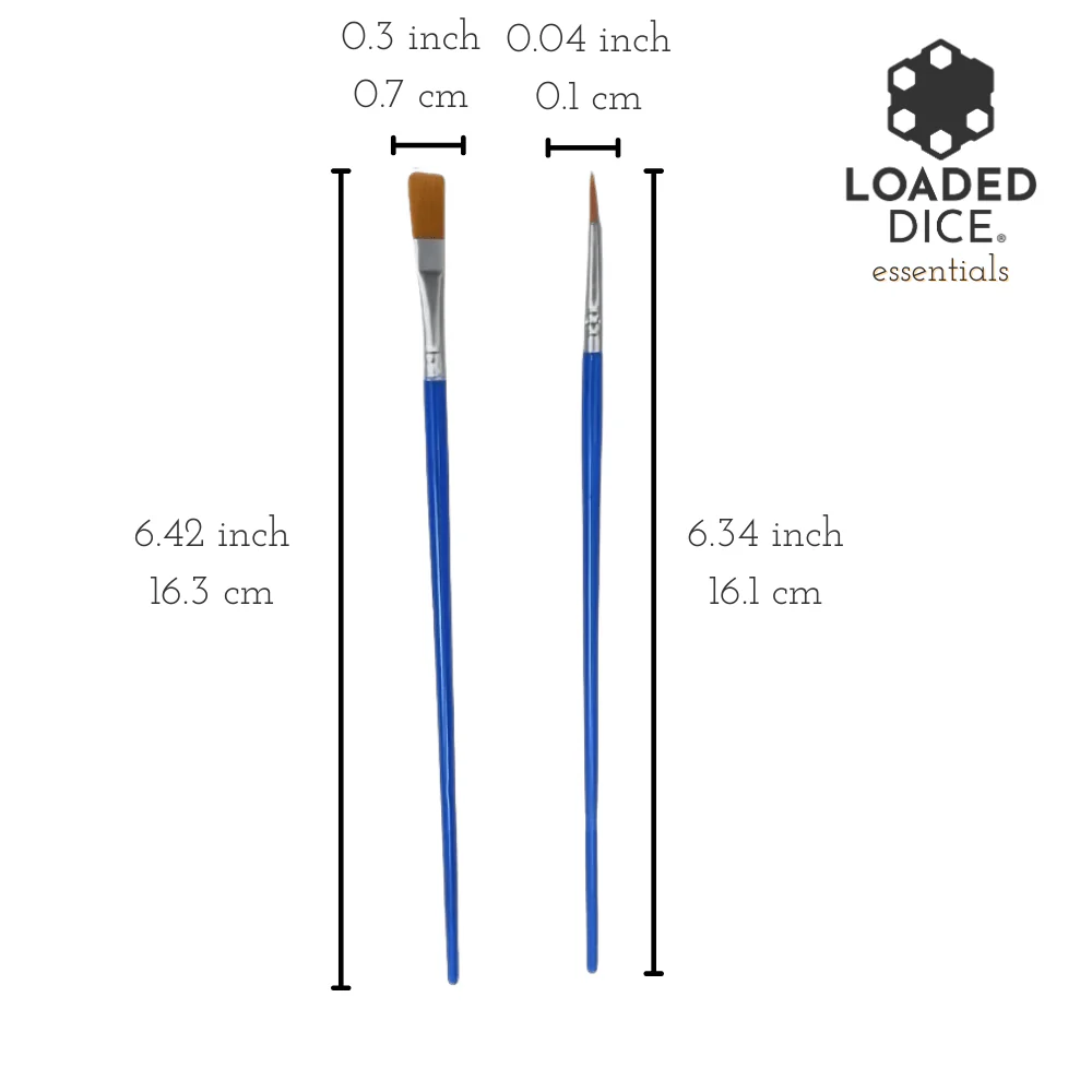 Loaded Dice Essentials - 2pcs Flat & Thin Paintbrush Set - Image 2