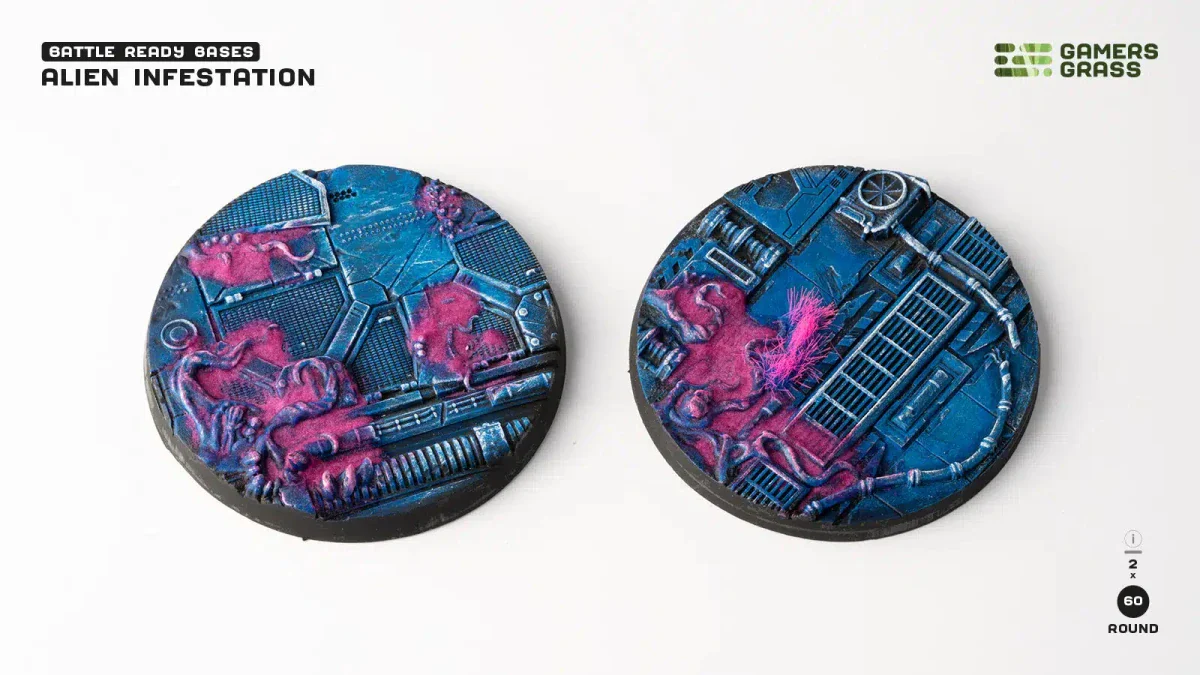 Gamers Grass Alien Infestation Round Bases - 60mm (x2) - Image 3