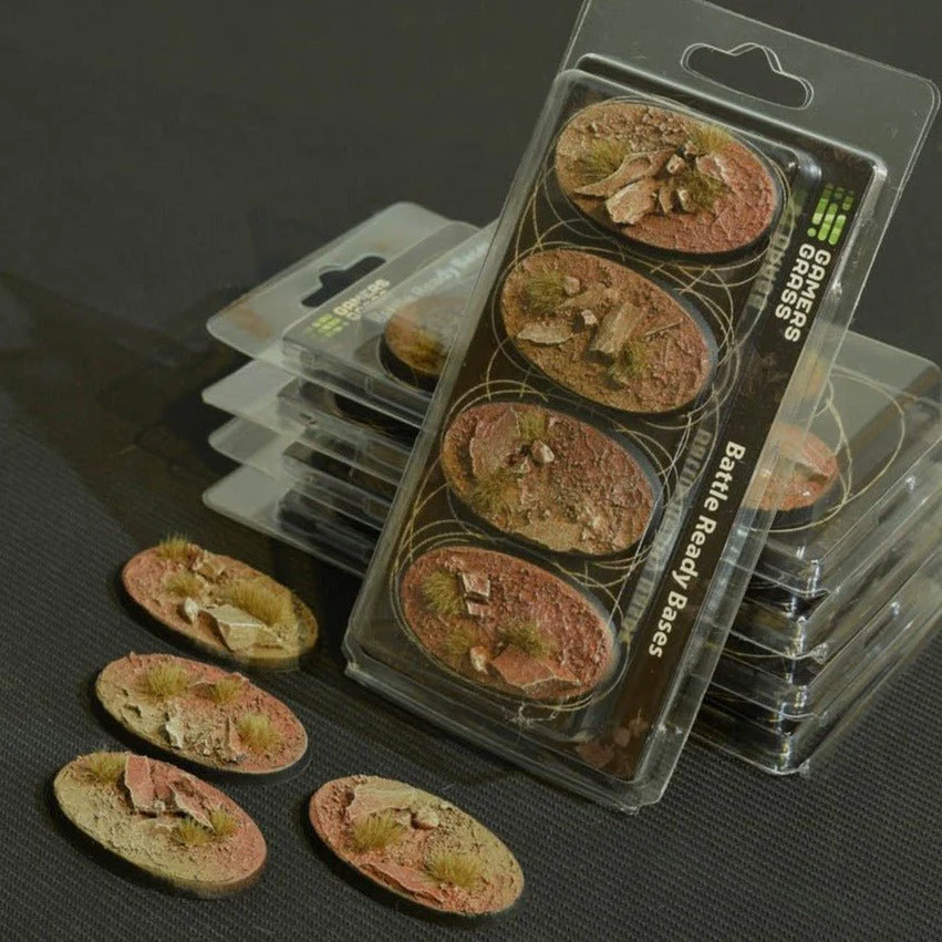 Gamers Grass Battle Ready Bases - Badlands oval 60mm (x4)