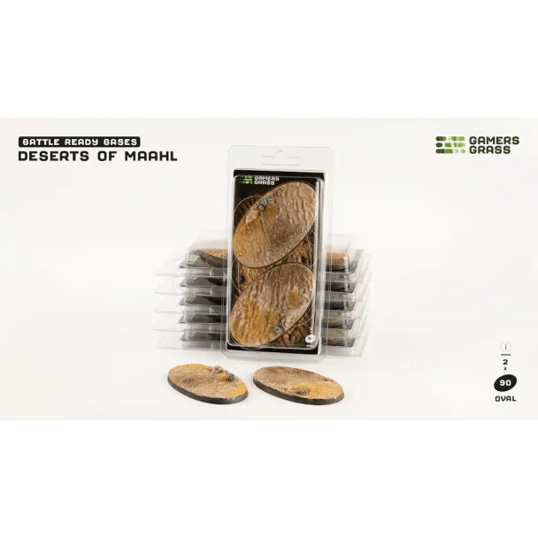 Gamers Grass Battle Ready Bases - Deserts of Maahl Oval 90mm (x2)