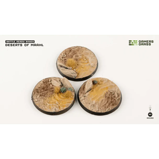 Gamers Grass Battle Ready Bases - Deserts of Maahl Round 50mm (x3) - Image 2