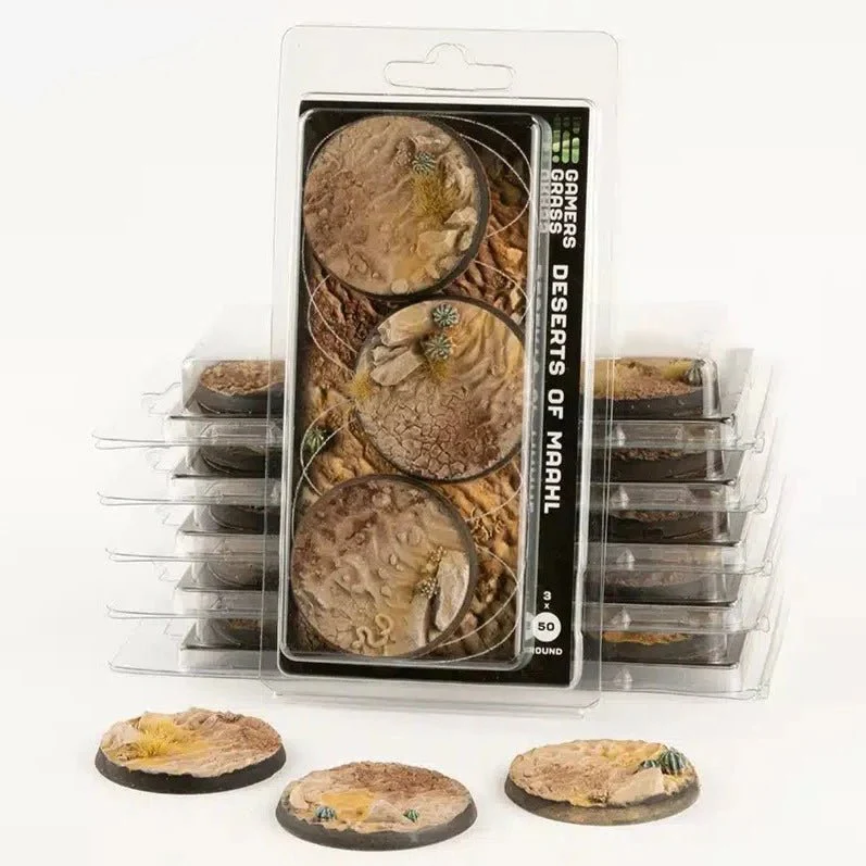 Gamers Grass Battle Ready Bases - Deserts of Maahl Round 50mm (x3)
