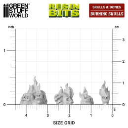 Green Stuff World 30x Resin Burning Skulls - Image 2