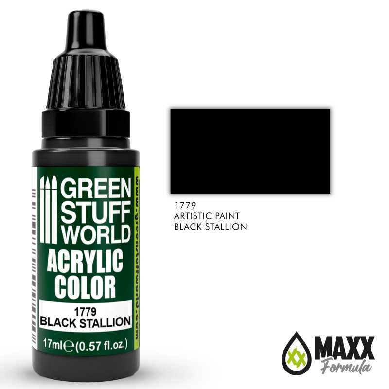 Green Stuff World Acrylic Color Paint - BLACK STALLION 17ml - Image 2