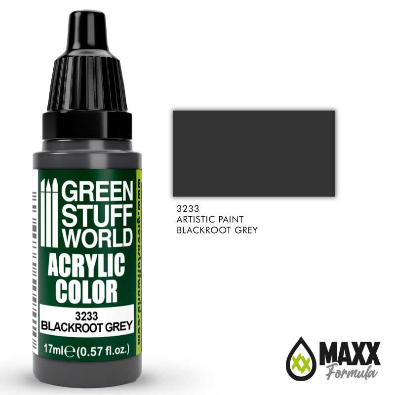 Green Stuff World Acrylic Color Paint - BLACKROOT GREY 17ml - Image 2