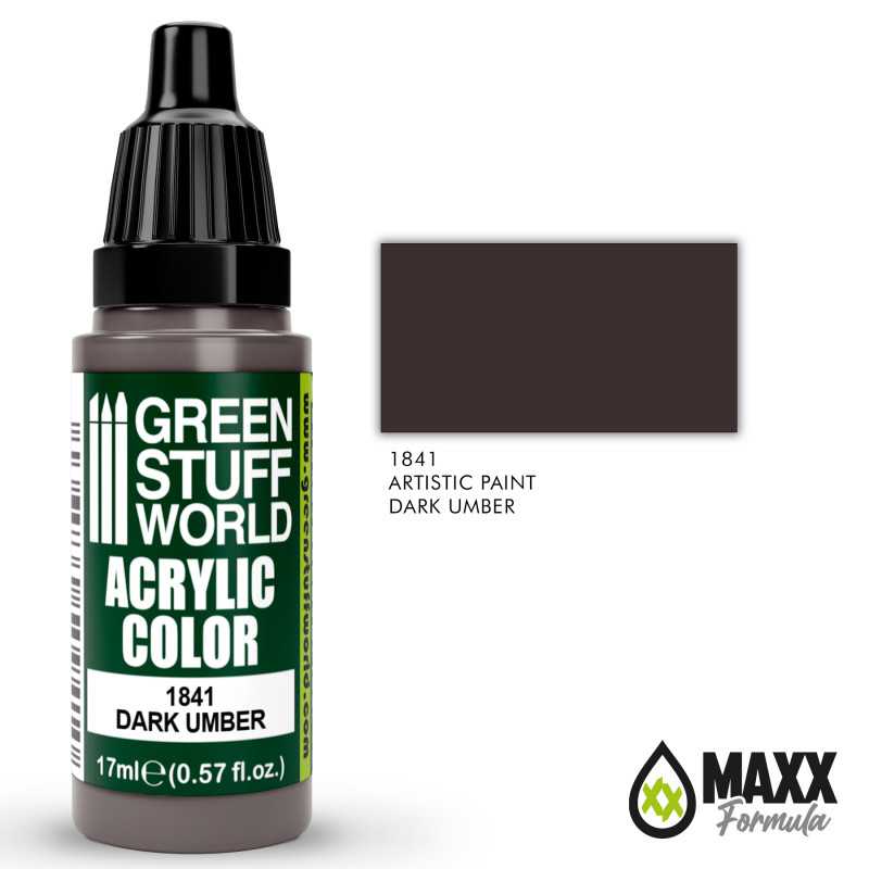 Green Stuff World Acrylic Color Paint - DARK UMBER 17ml - Image 2