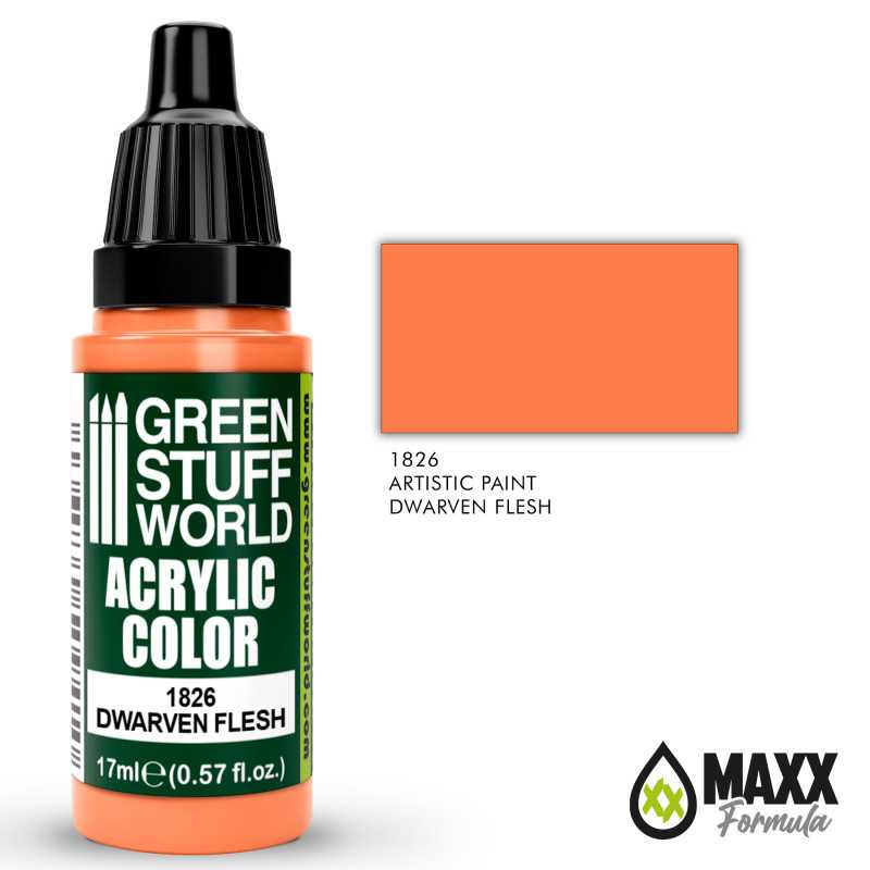 Green Stuff World Acrylic Color Paint - DWARVEN FLESH 17ml - Image 2