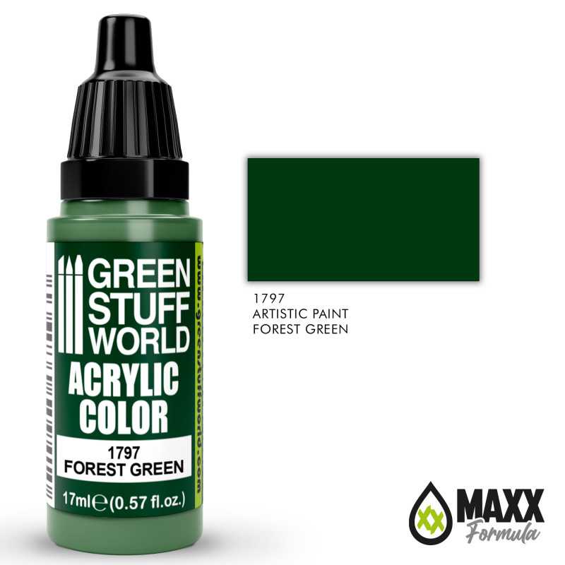 Green Stuff World Acrylic Color Paint - FOREST GREEN 17ml - Image 2