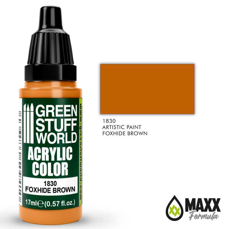 Green Stuff World Acrylic Color Paint - FOXHIDE BROWN 17ml - Image 2