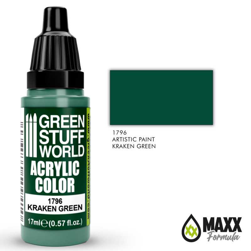 Green Stuff World Acrylic Color Paint - KRAKEN GREEN 17ml - Image 2