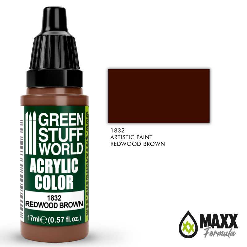 Green Stuff World Acrylic Color Paint - REDWOOD BROWN 17ml - Image 2