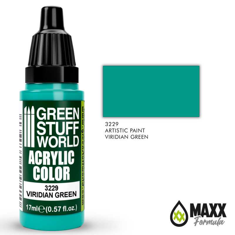 Green Stuff World Acrylic Color Paint - VIRIDIAN GREEN 17ml - Image 2