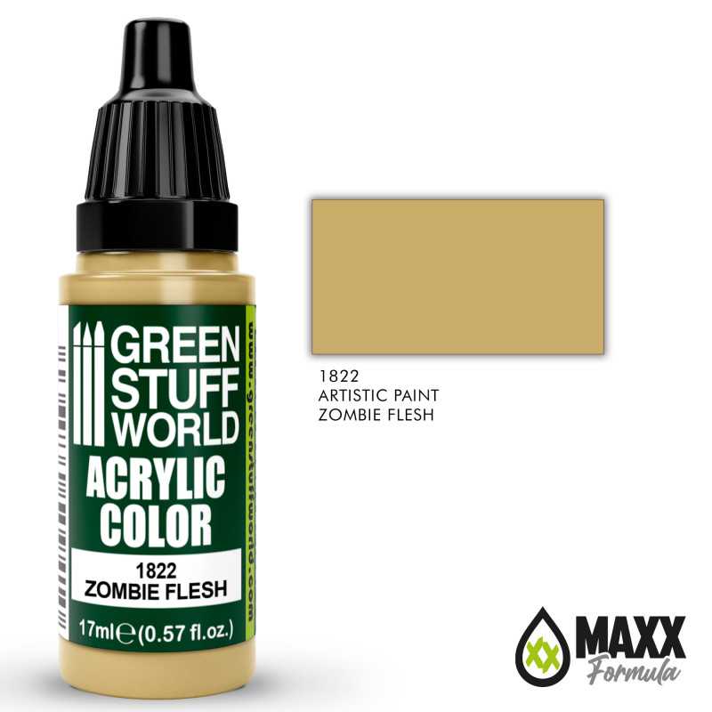 Green Stuff World Acrylic Color Paint - ZOMBIE FLESH 17ml - Image 2