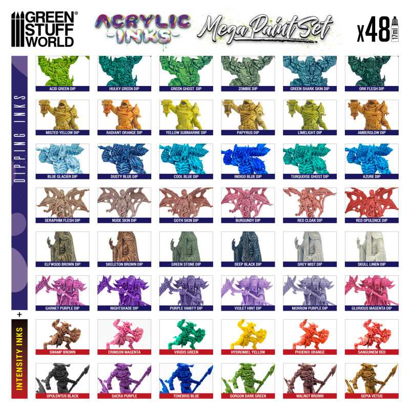 Green Stuff World Acrylic Dipping Ink Mega Paint Set - Image 3