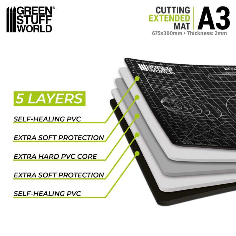 Green Stuff World Foldable Scale Cutting Mat - A3 - Image 2