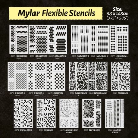 Green Stuff World - Mylar Flexible Stencils CHEQUER Large (7mm) - Image 3