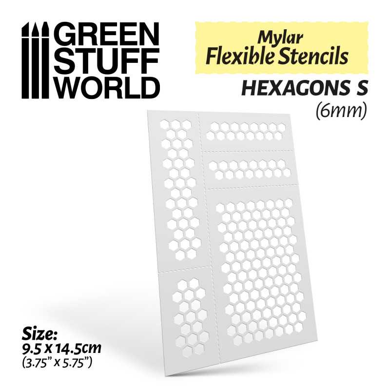 Green Stuff World - Mylar Flexible Stencils HEXAGONS Small (6mm) - Image 2