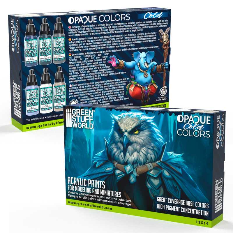 Green Stuff World Opaque Paint Set - Cold Colours - Image 3
