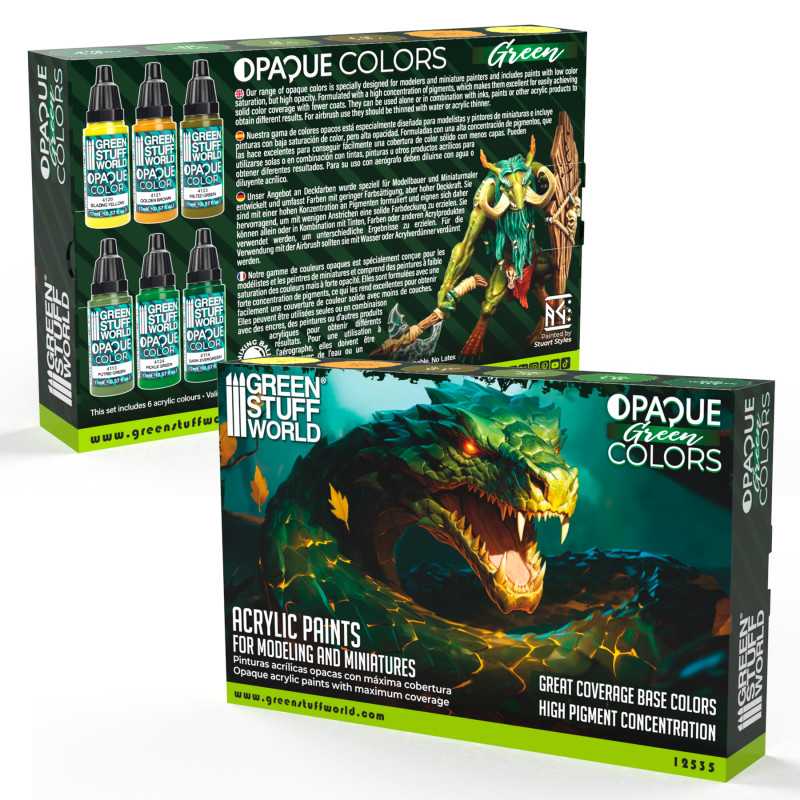 Green Stuff World Opaque Paint Set - Green Colours - Image 3