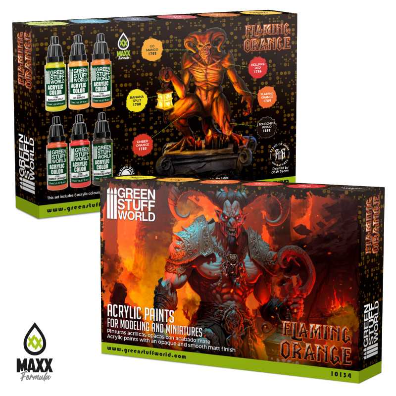 Green Stuff World Paint Set - Flaming Orange - Image 2