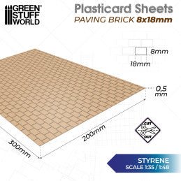 Green Stuff World - Plasticard - Paving Brick 8x18mm - Image 3
