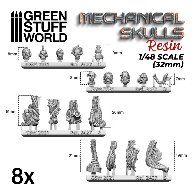 Green Stuff World Resin Mechanical Skulls - Image 2
