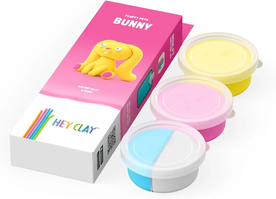 Hey Clay Claymates Animals - Bunny (3 Cans) - Image 2