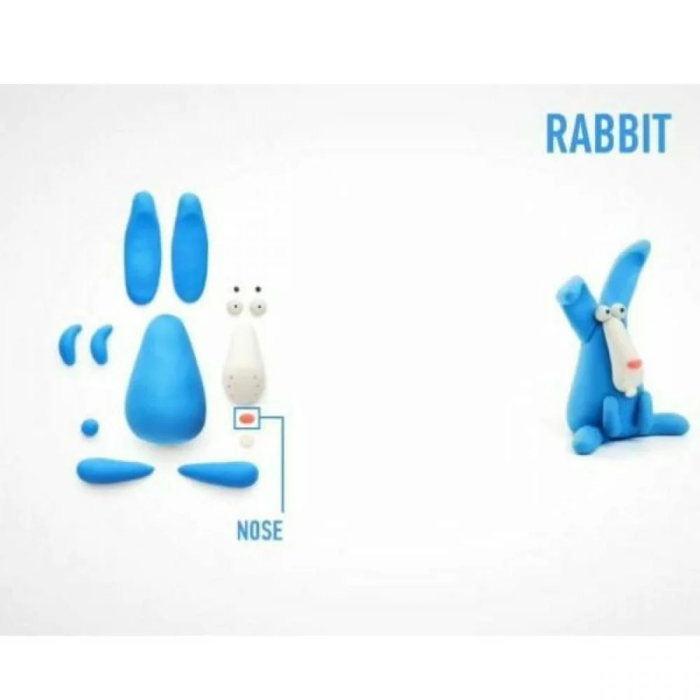 HEY CLAY Claymates Animals - Rabbit (3 Cans) - Image 6