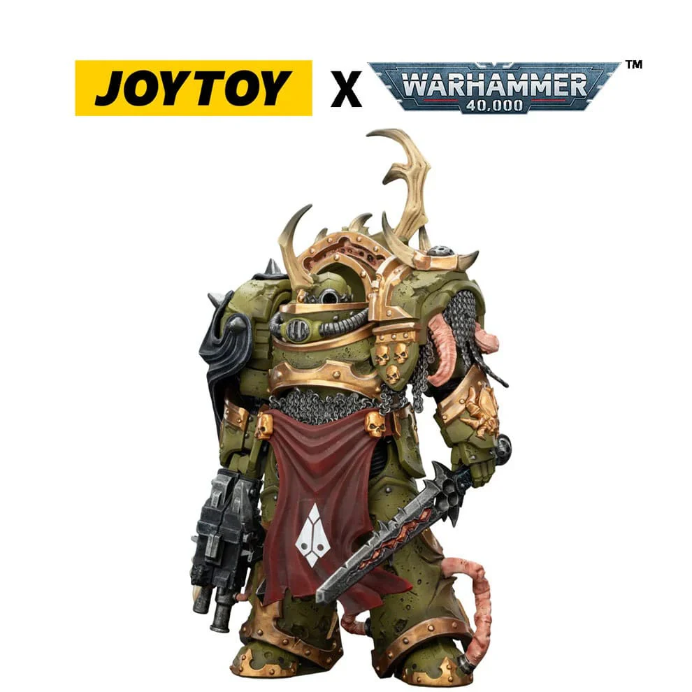 Joy Toy Warhammer 40k: Death Guard Blightlord Terminator 3 with Combi-bolter and Bubotic Blade 14cm - Image 3