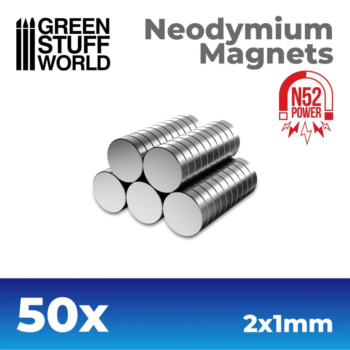 Neodymium Magnets 2x1mm - 50 units (N52) - Image 2