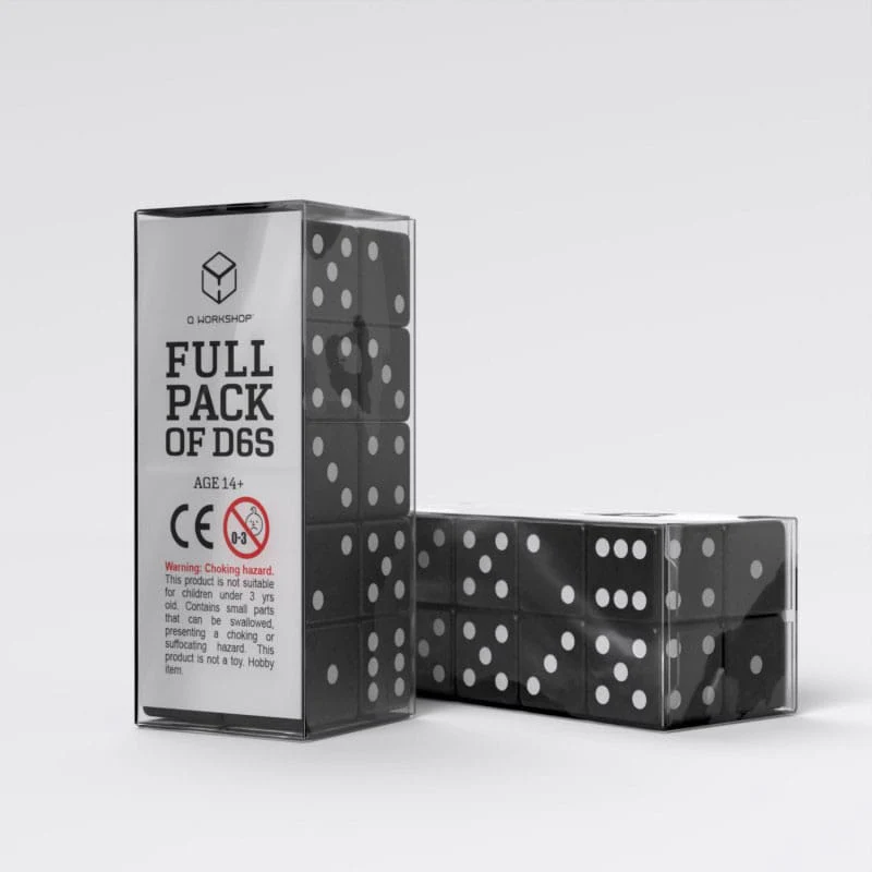 Q Workshop Dice Set Full Pack D6 Black (20) - Image 5
