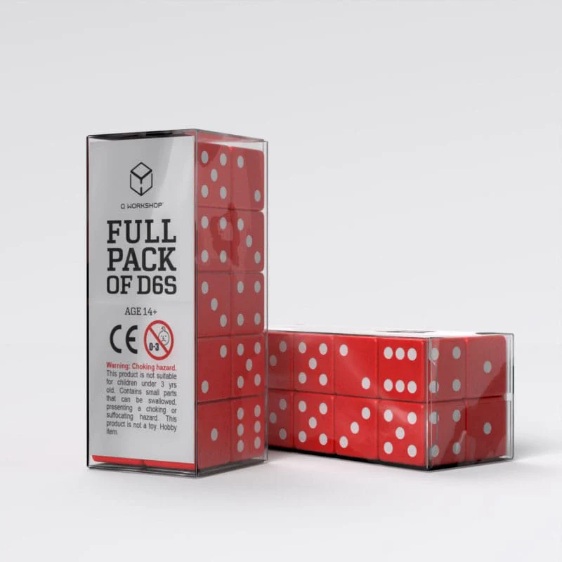 Q Workshop Dice Set Full Pack D6 Red (20) - Image 5