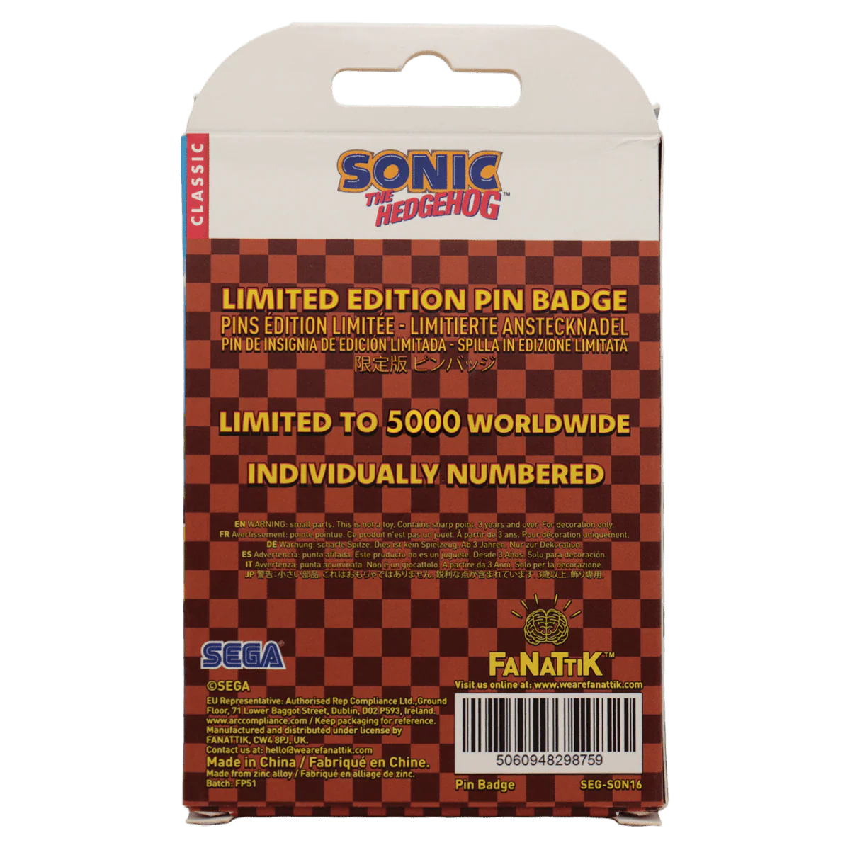 Sonic The Hedgehog – Dr. Eggman Egg Mobile Chained Pin Badge - Image 4
